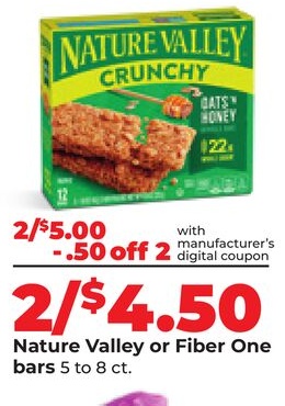Nature Valley or Fiber One bars