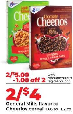 General Mills flavored Cheerios cereal