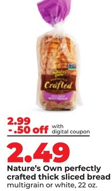 Nature's Own perfectly crafted thick sliced bread