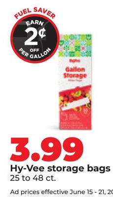 Hy-Vee storage bags