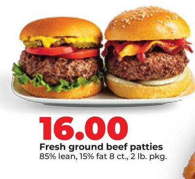 Fresh ground beef patties