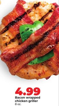 Bacon wrapped chicken griller