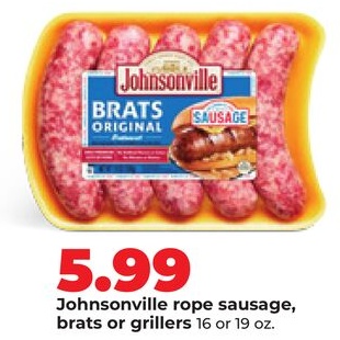 Johnsonville rope sausage, brats or grillers