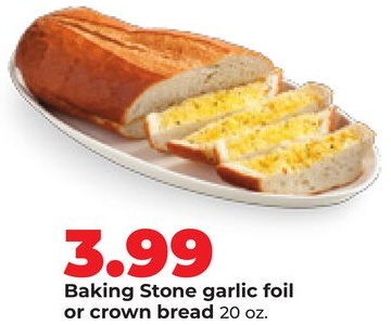 Baking Stone garlic foil or crown bread