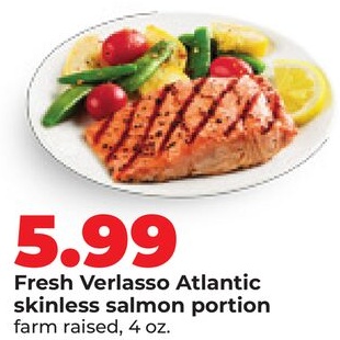 Fresh Verlasso Atlantic skinless salmon portion