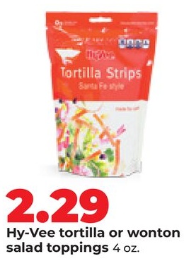 Hy-Vee tortilla or wonton salad toppings