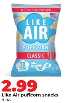 Like Air puffcorn snacks