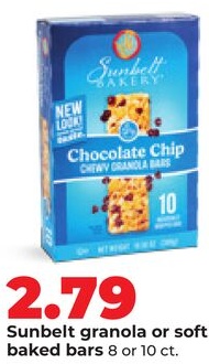Sunbelt granola or soft baked bars