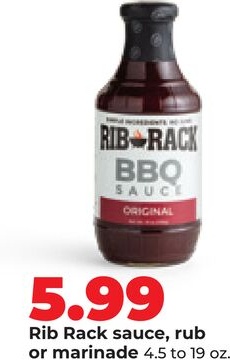Rib Rack sauce, rub or marinade