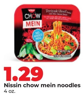 Nissin chow mein noodles