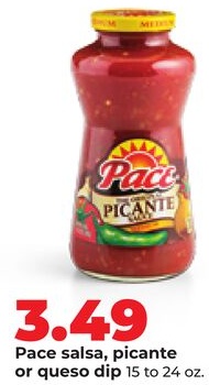 Pace salsa, picante or queso dip