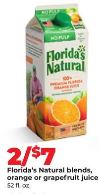 Florida's Natural blends, orange or grapefruit juice
