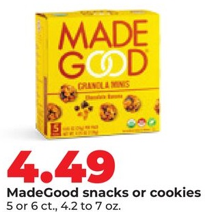 MadeGood snacks or cookies