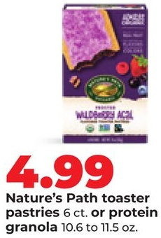 Nature's Path toaster pastries 6 ct. or protein granola