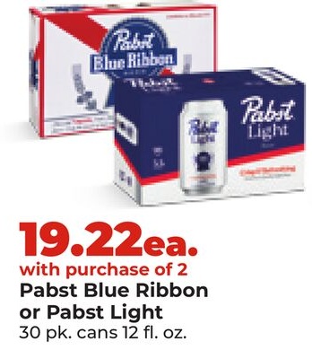 Pabst Blue Ribbon or Pabst Light