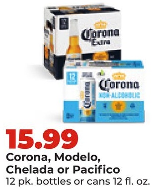 Corona, Modelo, Chelada or Pacifico