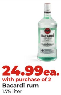 with purchase of 2 Bacardi rum
