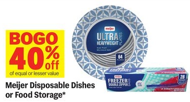 Meijer Disposable Dishes or Food Storage*