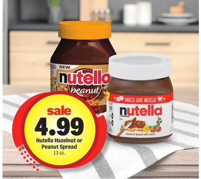 Nutella Hazelnut or Peanut Spread