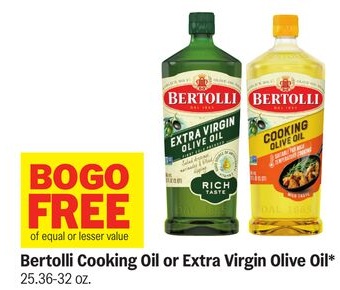 Bertolli Cooking Oil or Extra Virgin Olive Oil*