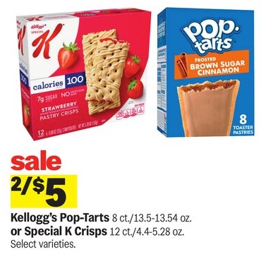 Kellogg's Pop-Tarts 8 ct or Special K Crisps 12 ct.