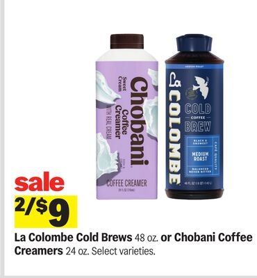 La Colombe Cold Brews or Chobani Coffee Creamers