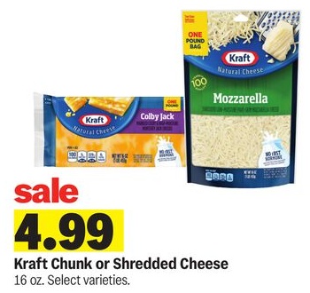 Kraft Chunk or Shredded Cheese