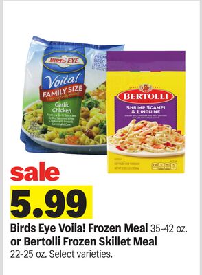 Birds Eye Voila! Frozen Meal or Bertolli Frozen Skillet Meal