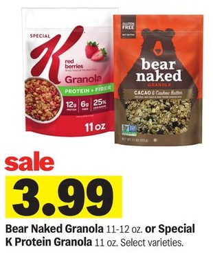 Bear Naked Granola 11-12 oz. or Special K Protein Granola 11 oz.