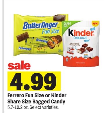 Ferrero Fun Size or Kinder Share Size Bagged Candy