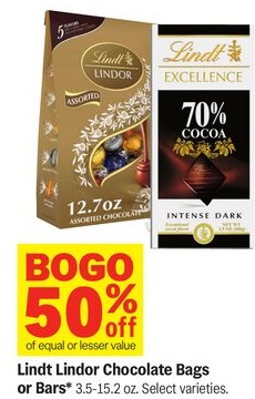 Lindt Lindor Chocolate Bags or Bars*
