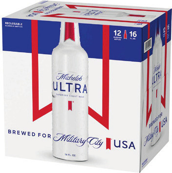Michelob Ultra 12pk/16 oz. aluminum bottles or Stella Artois* 12 pk/12 oz. cans