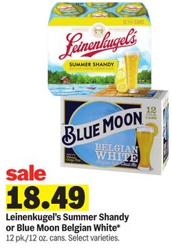Leinenkugel's Summer Shandy or Blue Moon Belgian White*