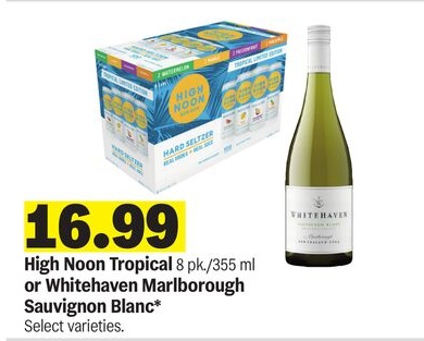 High Noon Tropical 8 pk./355 ml or Whitehaven Marlborough Sauvignon Blanc*
