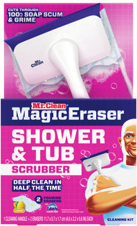 Mr. Clean Shower and Tub Scrubber Starter Kit, Magic Eraser 8 ct. or larger or Multi-Surface Liquid Cleaner* 99 oz.