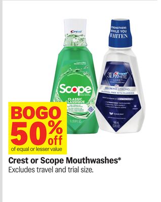 Crest or Scope Mouthwashes*