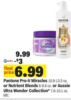 Pantene Pro-V Miracles 10.9-13.5 oz. or Nutrient Blends 8-9.6 oz. or Aussie Ultra Wonder Collection* 7.6-10.1 oz.