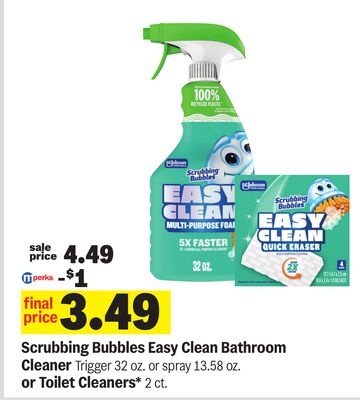 Scrubbing Bubbles Easy Clean Bathroom Cleaner Trigger 32 oz. or spray 13.58 oz. or Toilet Cleaners* 2 ct.