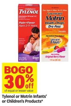 Tylenol or Motrin Infants' or Children's Products*