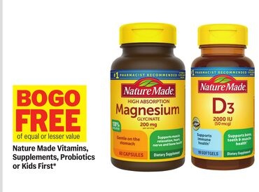 Nature Made Vitamins, Supplements, Probiotics or Kids First*