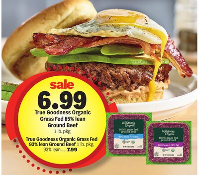True Goodness Organic Grass Fed 85% lean Ground Beef
