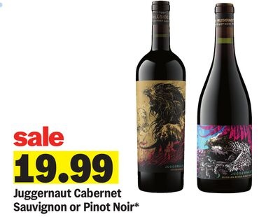 Juggernaut Cabernet Sauvignon or Pinot Noir*