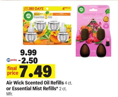 Air Wick Scented Oil Refills 4 ct. or Essential Mist Refills* 2 ct.