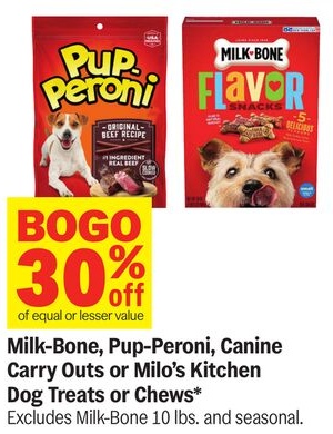 Milk-Bone, Pup-Peroni, Canine Carry Outs or Milo's Kitchen Dog Treats or Chews*