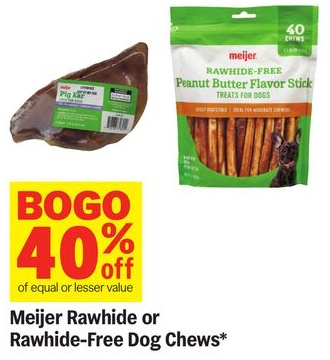 Meijer Rawhide or Rawhide-Free Dog Chews*
