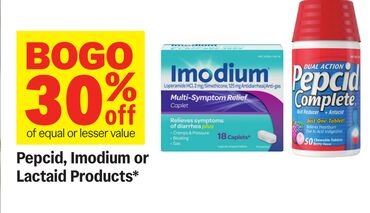 Pepcid, Imodium or Lactaid Products*
