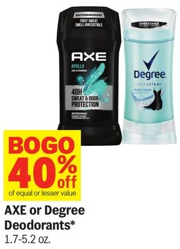 AXE or Degree Deodorants*