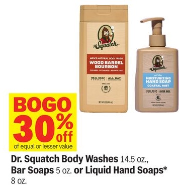Dr. Squatch Body Washes 14.5 oz., Bar Soaps 5 oz. or Liquid Hand Soaps* 8 oz.