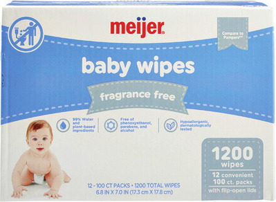 Meijer 12 Pk. Fragrance Free and Scented Baby Wipes*