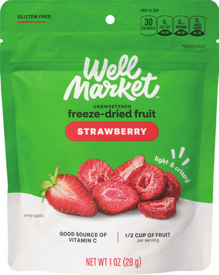Well Market dried fruit 0.85-1.3 oz or 4-6 oz.